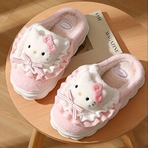 Hello Kitty Slippers for Women Girls,Cute Cartoon Soft Fuzzy Slippers, N…